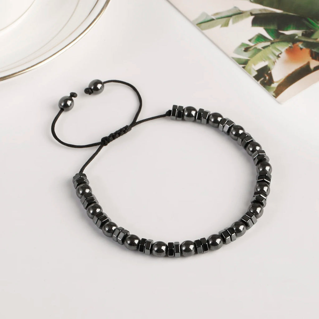 New Arrow Hematite Elastic Bracelet Men Jewelry Armband Heren Fashion Beaded Yoga Bracelet Women Bileklik