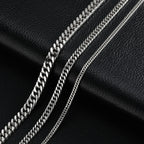 Vintage Cuban Chain Necklace for Men Women,3/5/7mm Stainless Steel Curb Link Chain Chokers,Casual Basic Punk Jewelry