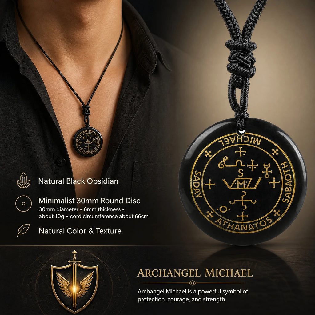 Archangel Black Pendant Necklace