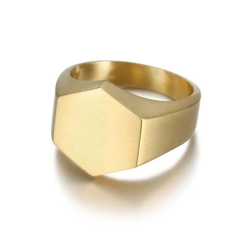 Smooth Signet Ring — Stainless Steel