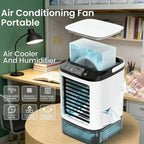 Portable Desktop Air Conditioner Fan Dual Spray Ultrasonic Atomization 3-Speed Mute Air Cooler Electric Fan For Home