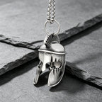 Vintage Spartan Helmet Guardian Bell Pendant Necklace Stainless Steel Unisex Punk Rock Motorcycle Talisman Jewelry Best