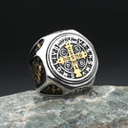 Saint Benedict Cross Ring — Stainless Steel