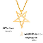 VASSAGO Stainless Steel Inverted Pentacle Necklace Gothic Pentagram Pendant Occult Amulet Witchcraft Satanic Jewelry