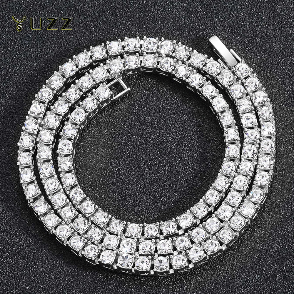 Iced Out Tennis Chain Bracelet 5mm — Silver