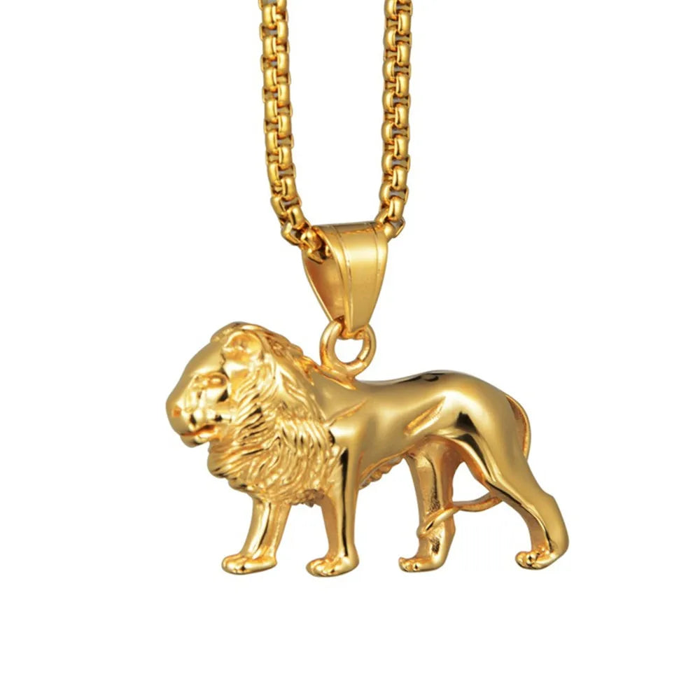 Lion Gold Pendant Necklace