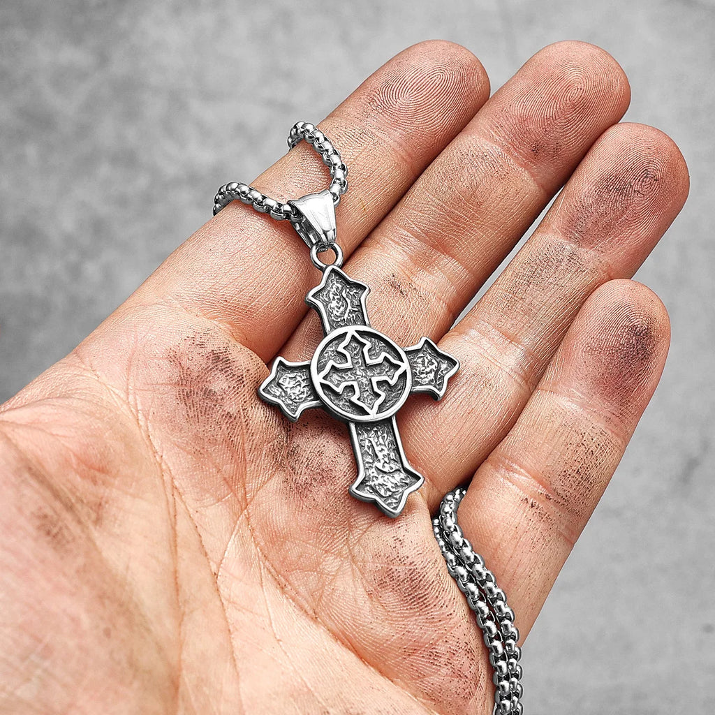 Gothic Cross Amulet Necklace — Stainless Steel