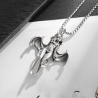 Gothic Punk Sexy Devil Bat Girl Goddess Pendant Necklace for Men and Women Hip Hop Trendy Halloween Cosplay Party