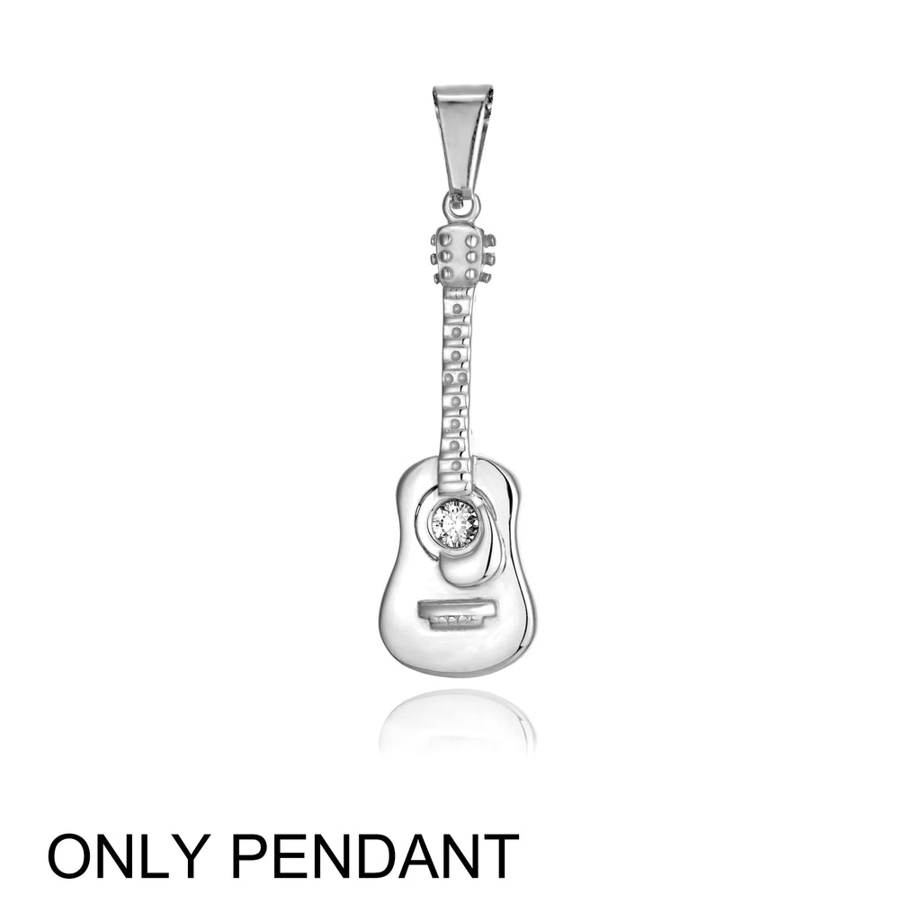 Guitar Stainless Steel Pendant Necklace