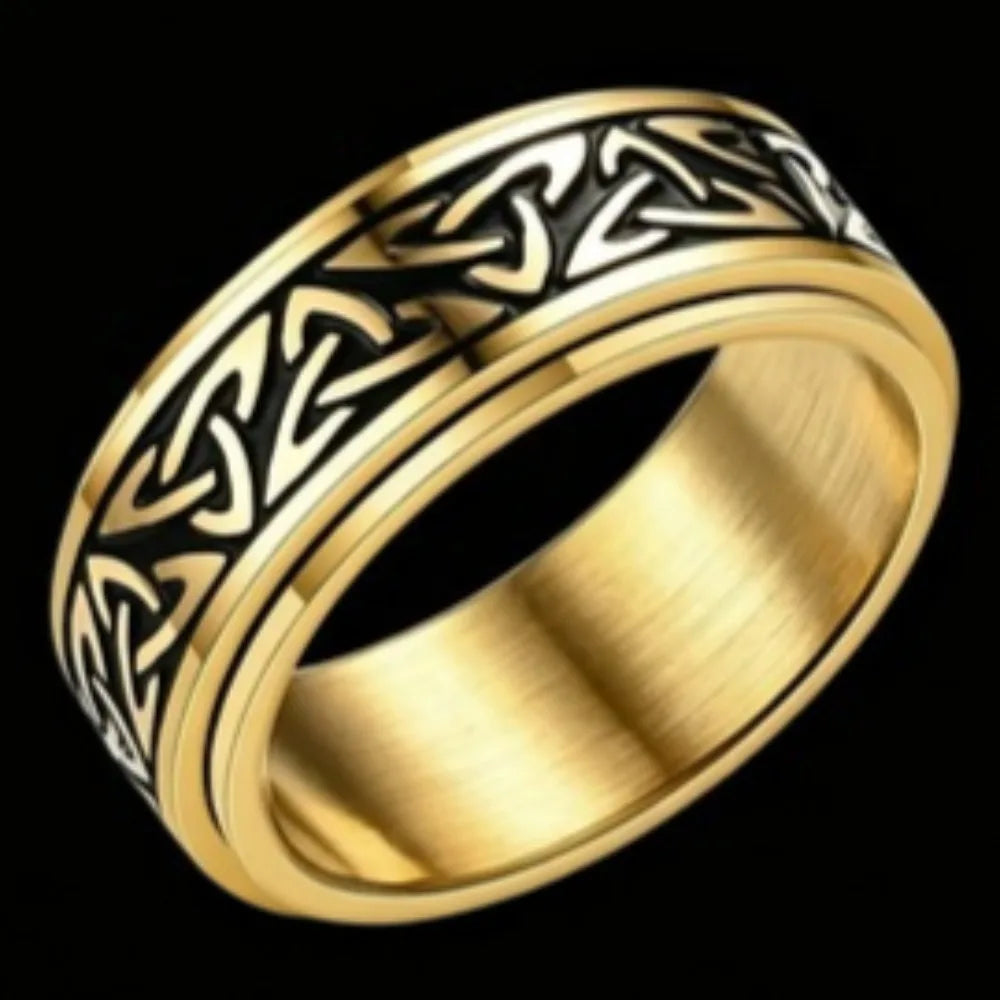 Celtic Knot Knuckle Spinner Ring — Stainless Steel