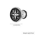 Gothic Norse Viking Rune Stud Earrings — Stainless Steel