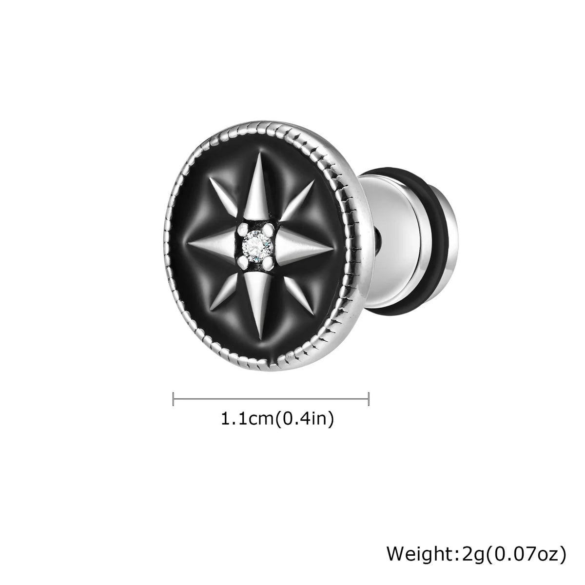 Gothic Norse Viking Rune Stud Earrings — Stainless Steel
