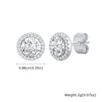 Zircon Stud Earrings — Stainless Steel