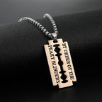 2021 New Fashion Street Hip-Hop Rock Jewerly Men Women Stainless Steel Flame Quenched Razor Blade Pendant Necklaces Punk Jewelry