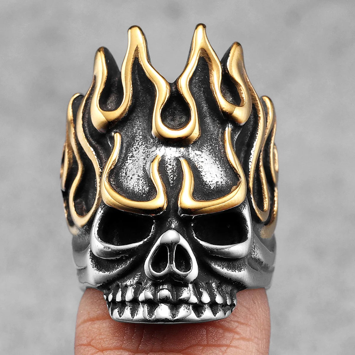 Skull Fire God Ring Stainless Steel