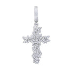 New Iced Out Bling CZ Letter Cross Pendant Necklace Various Design 5A Zircon Two Tone Color Badge Charm Men's Hip Hop