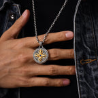 Vintage Gold Vajra Pestle Necklace For Men Jewelry Blessing The Six Character Great Bright Mantra Safety Buckle Pendant Male
