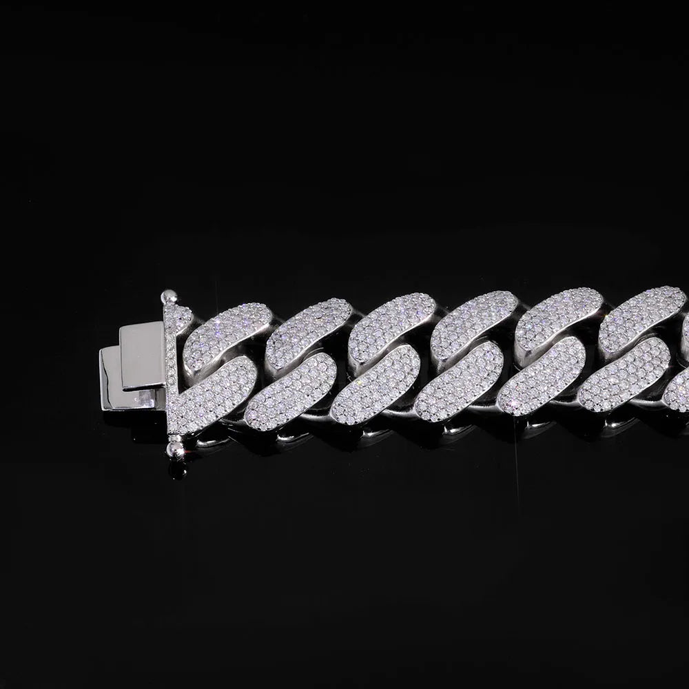 Iced Out Cuban Chain Necklace Stainless Steel 22MM