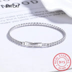 New 2&3&4mm Moisssanite Tennis Bracelet Original 925 Sterling Silver Jewelry Moisssanite Diamond Tennis Chain for Women