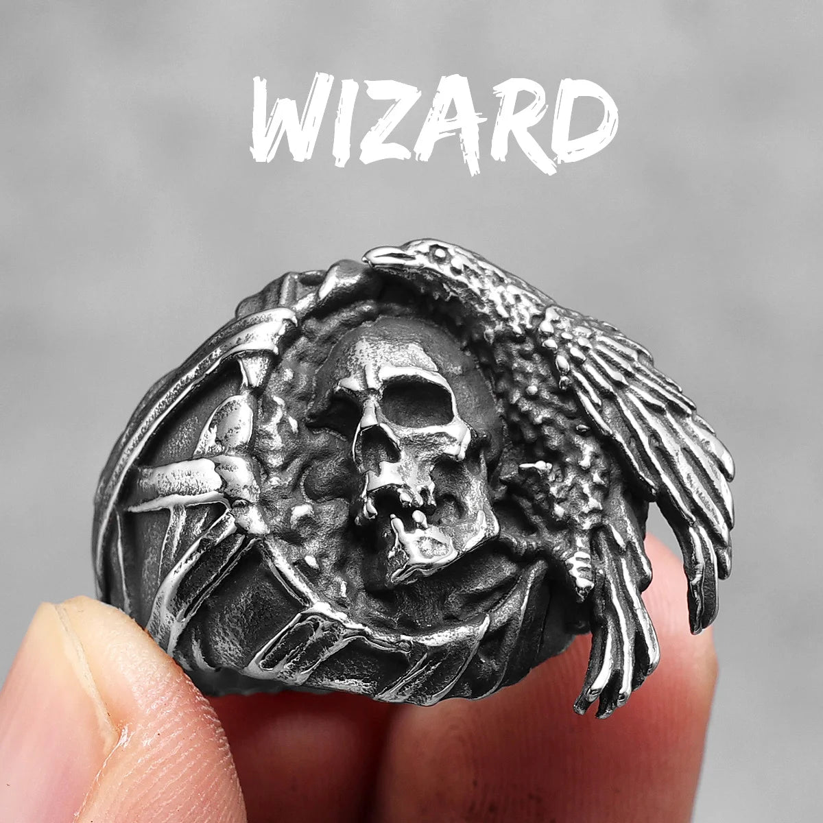 Vintage Punk Gothic All Skull Head Series Stainless Steel Womens Mens Rings Unique for Biker Jewelry Creativity Gift
