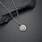 Flying Bird Geometric Pendant Necklace — Titanium