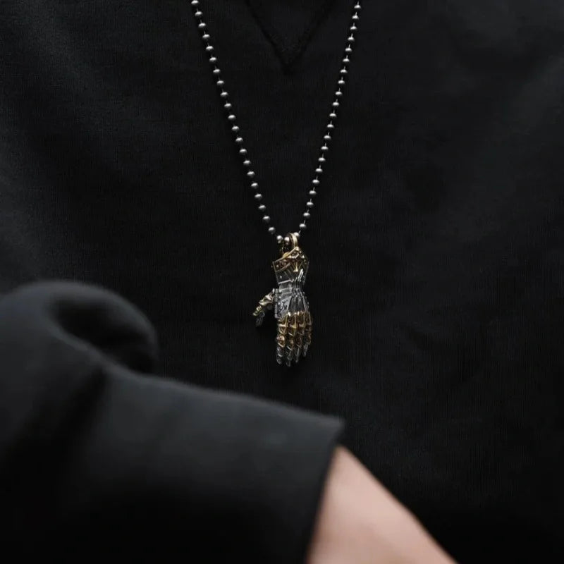 Gothic Mechanical Hand Copper Pendant Necklace