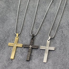 Classic Stainless Steel Cross Necklace For Men 24 Inches Long Pendant Collar Hiphop Rock Outdoor Cool Riding Neck Accessories