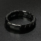 Hematite Therapy Stretch Bracelet — Mixed Metal