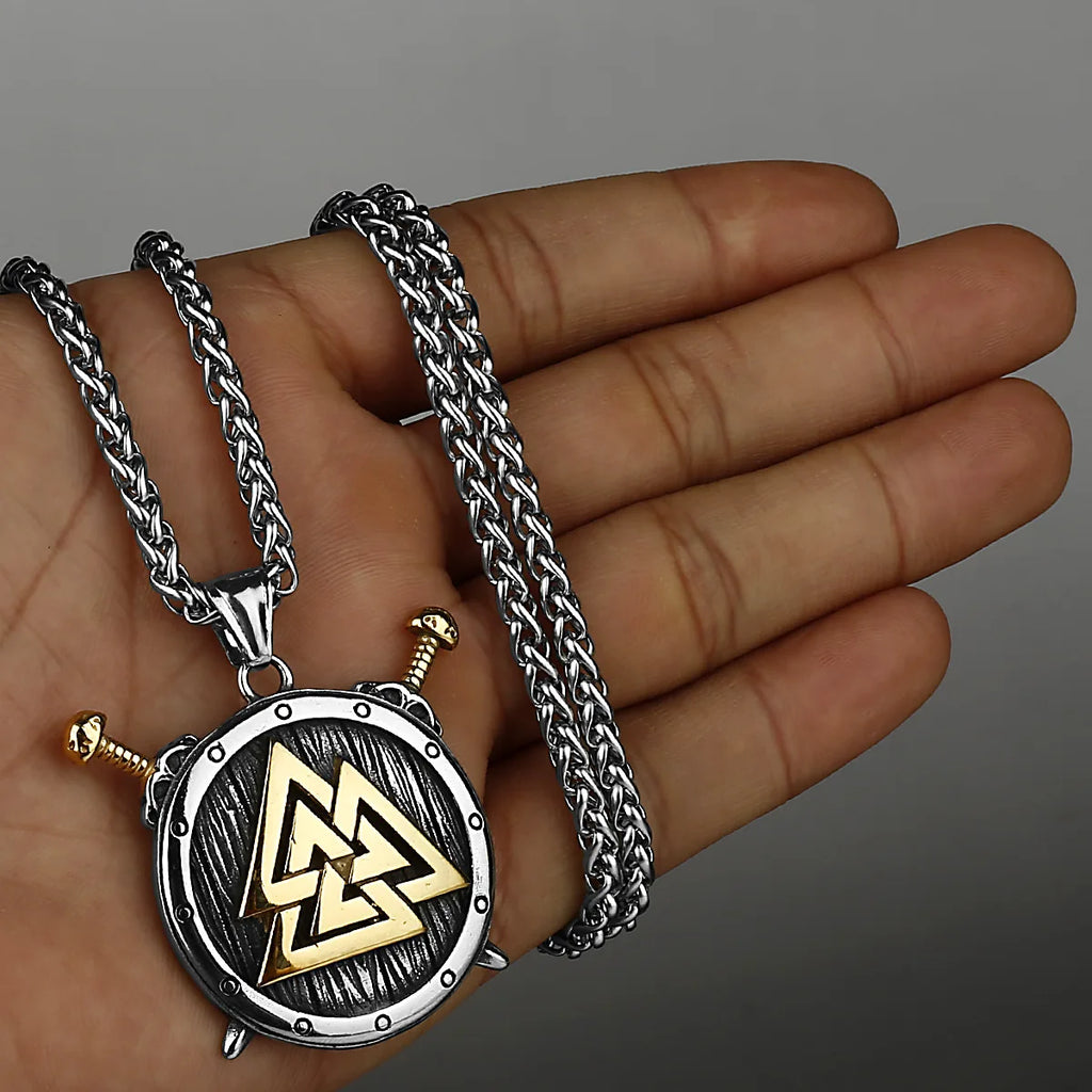 Valknut Steel Pendant 316L Odin Viking Warrior