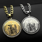 Saint Francis of Assisi Pendant Necklace — Stainless Steel