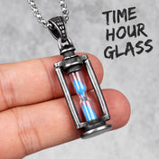 Retro Hourglass Pendant Long Chain Necklace — Stainless Steel