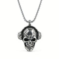 Headphone Skull Pendant Necklace — Stainless Steel