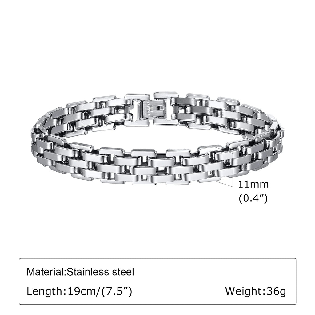 Two-Tone Statement Bracelet — Stainless Steel