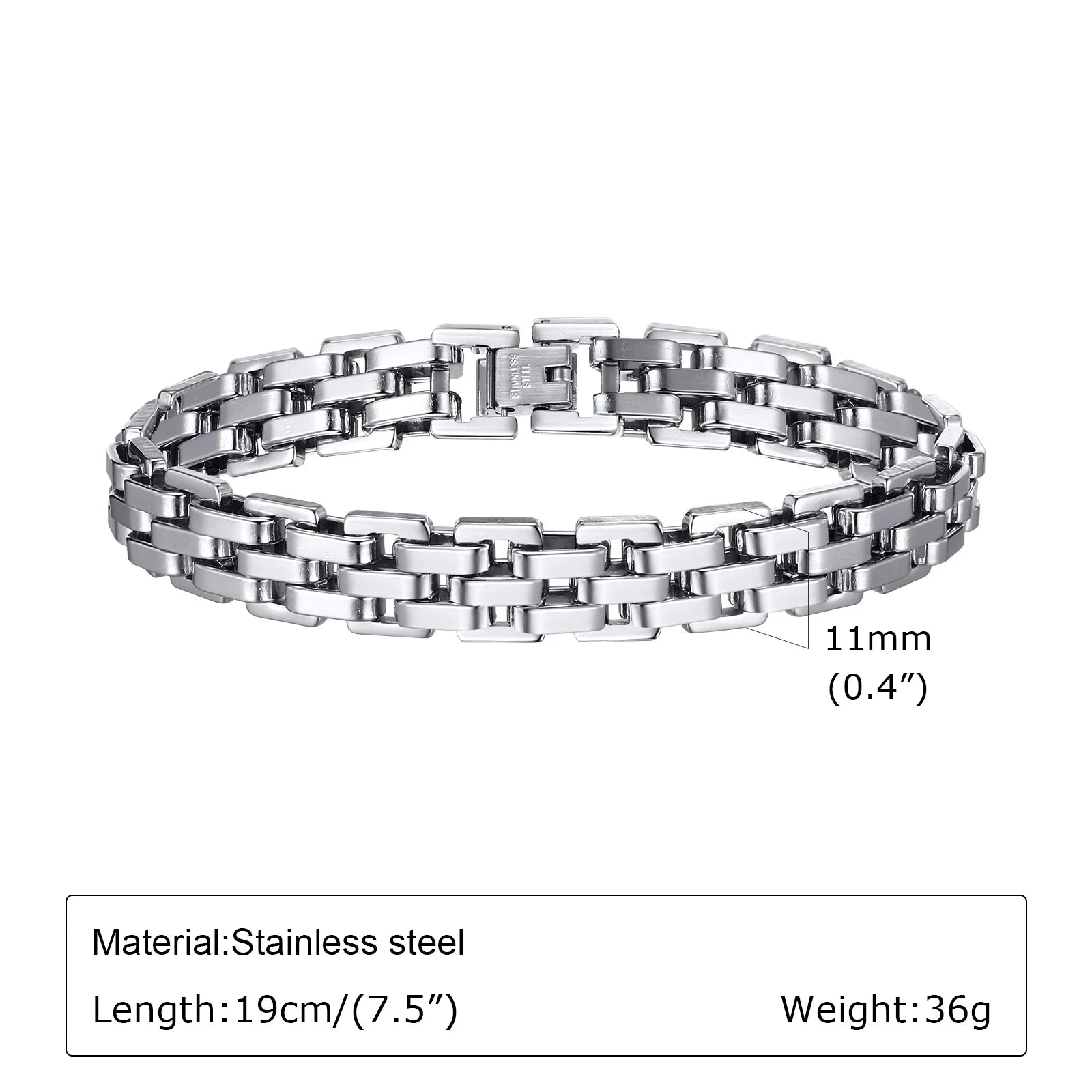 Two-Tone Statement Bracelet — Stainless Steel