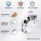 Creative Punk Skeleton Opening Ring for Men, Retro Gothic Skull Metal Rings, Vintage Hip Hop Finger Jewelry Gift for