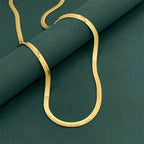 Lihong Luxury 925 Sterling Silver Gold Plated 4MM Snake Bone Necklace, Unisex Engagement Accessories Jewelry 40-60CM