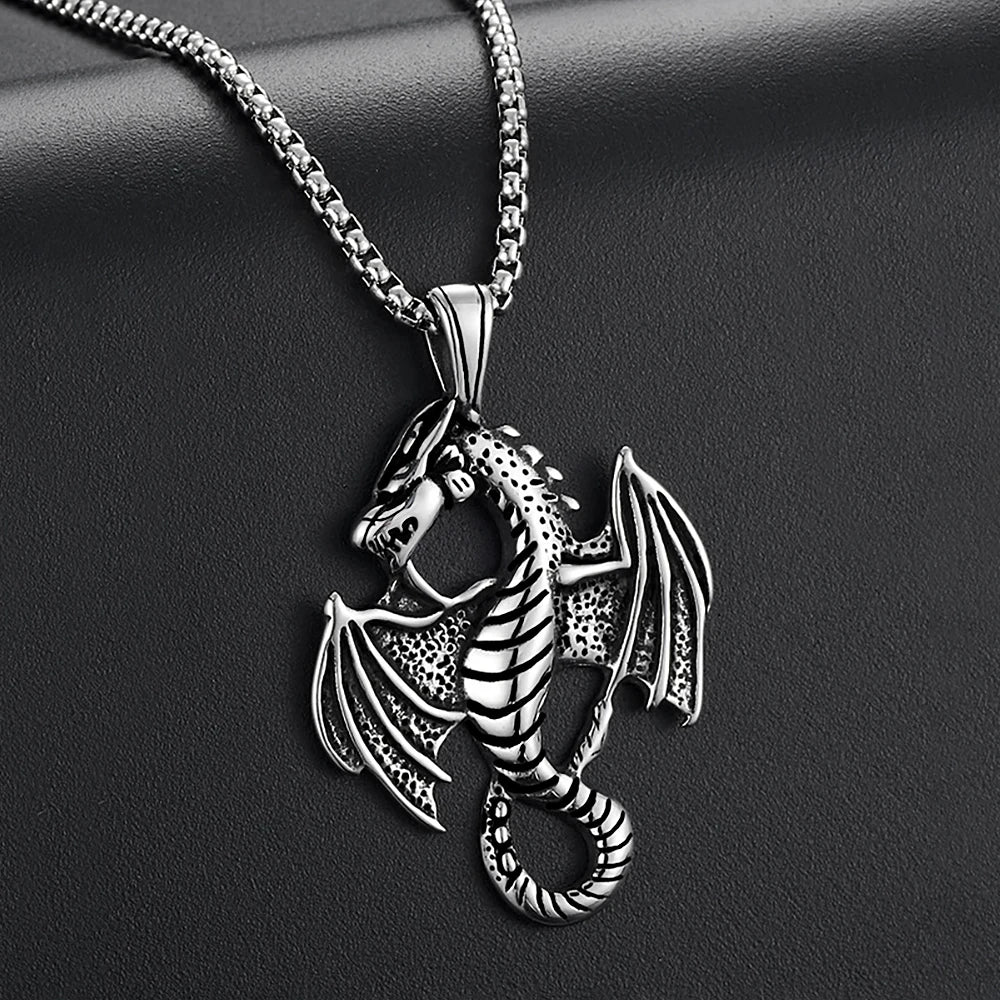 Evil Dragon Pendant Necklace — Stainless Steel