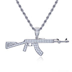 Iced Out AK Pendant — 925 Silver