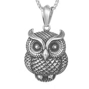 Vintage Owl Gold Stainless Steel Pendant Statement