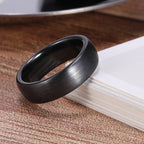 Ceramic Brushed Black Band Ring