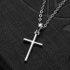 2022 Fashion Stainless Steel Necklace For Men Women Black Gold Color Silver Color Cross Pendant Chain Necklace Jewelry