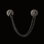 Vintage Double Chain Tassel Brooch — Lapel Pin Suit Badge