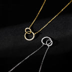 925 Sterling Silver Circle Necklace Personality Charm Geometric Shape Pendant Choker Birthday Gift for Women Exquisite Jewelry
