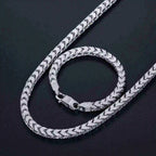 Iced Out Franco Link Chain Necklace 8mm — Two-Tone