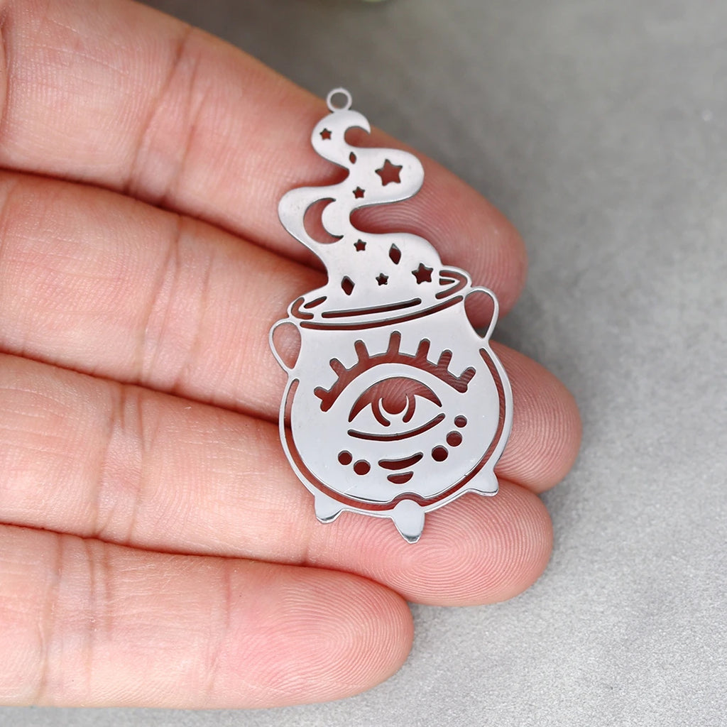 3pcs Eye of Horus Charms DIY Craft Tassels Earrings Necklace Jewelry Making Devil Eye Amulet Stainless Steel Pendant