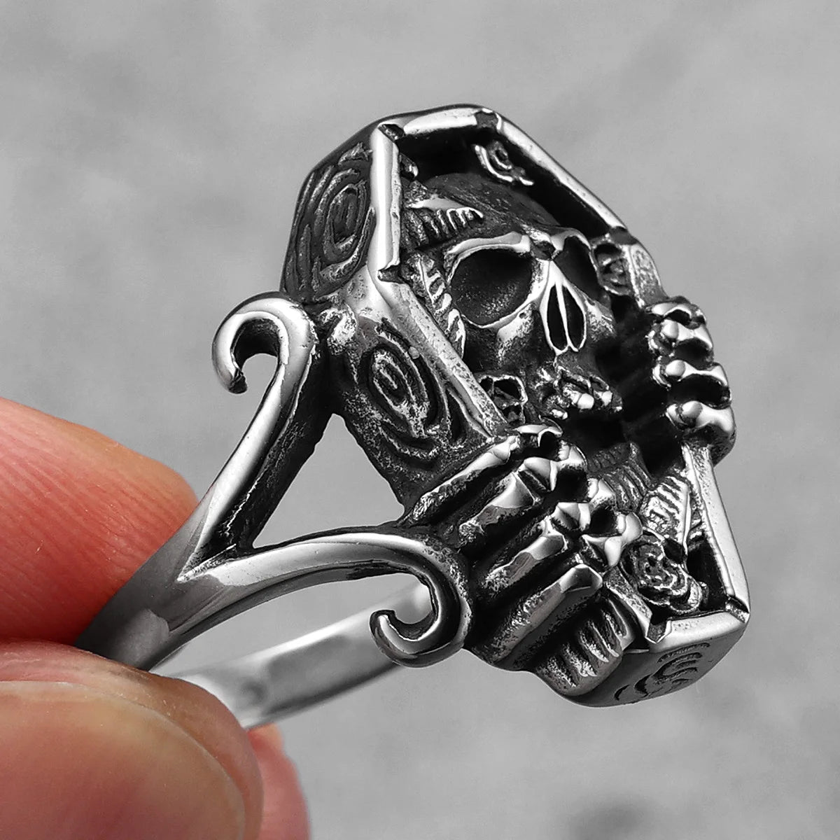 Mummy Skull Ring — Stainless Steel