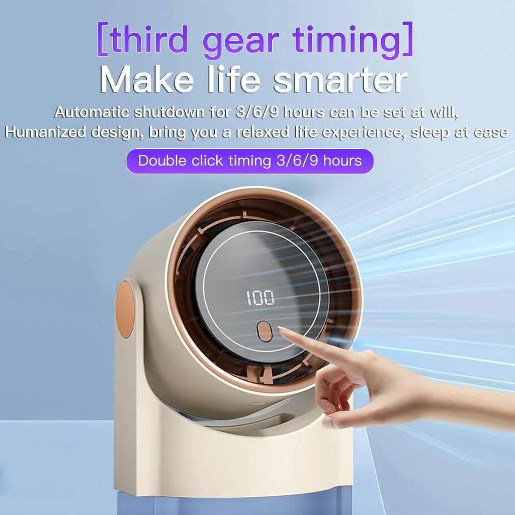XIAOTREE Smart Electric Fan 100 Speed Bladeless Fan USB Charging Desktop Silent Wall Mounted Air Conditioner Office