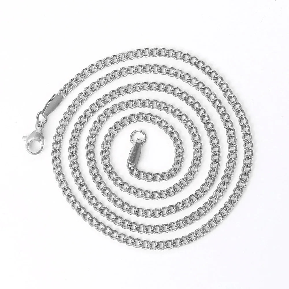 Stainless Steel Cuban Chain Necklace 3MM