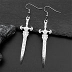 Cross Viking Steel Earrings Vintage Lunar Phase