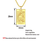Strength Lion Tarot Pendant — Stainless Steel